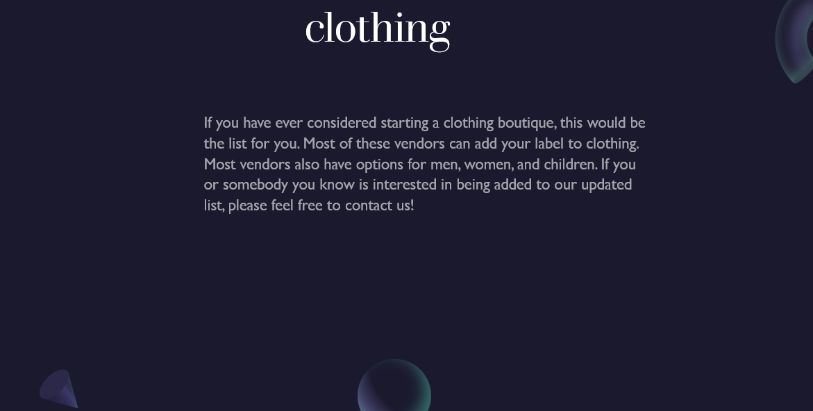 Vendors List