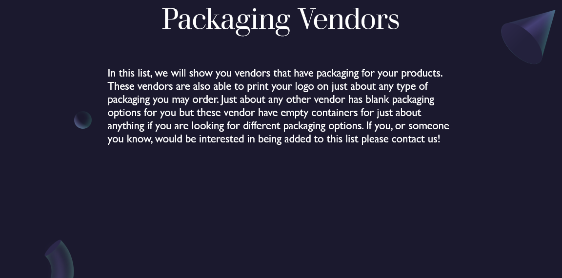 Vendors List