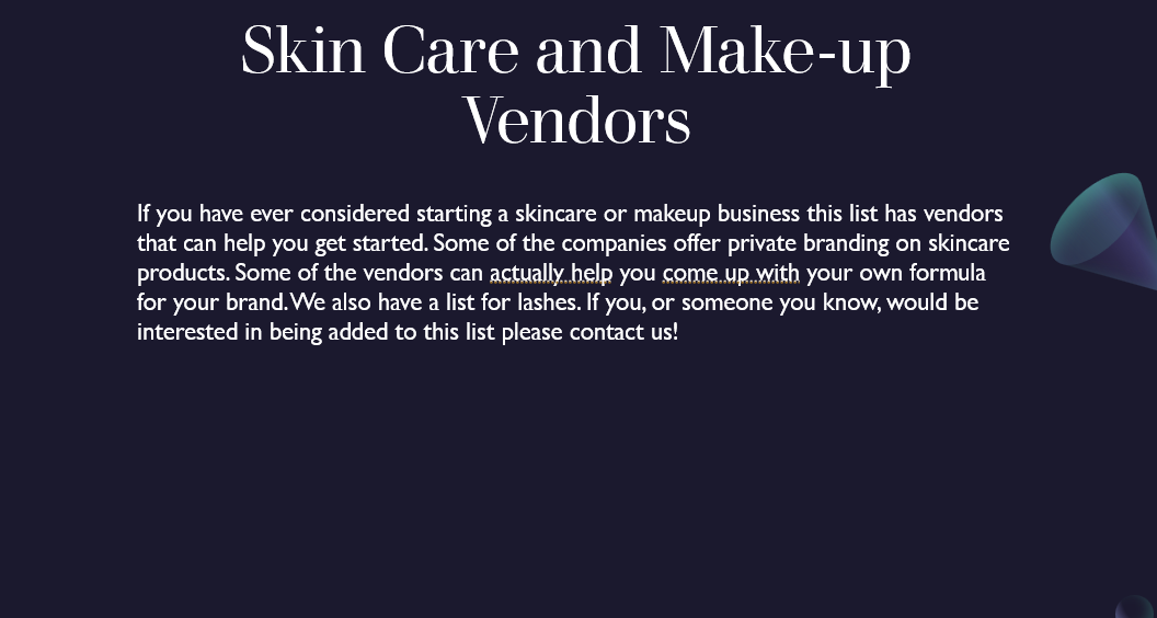 Vendors List